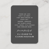 Loving Memory写真モダンシンプルエレガント中 名刺 (裏面)