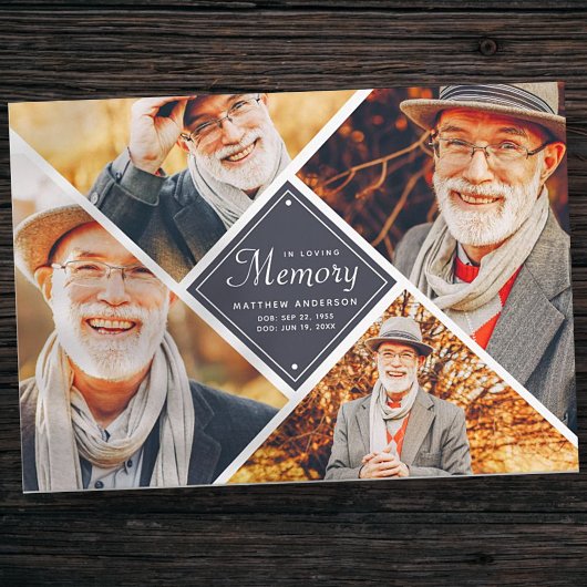 Loving Memory写真モダン数々の中 サンキューカード