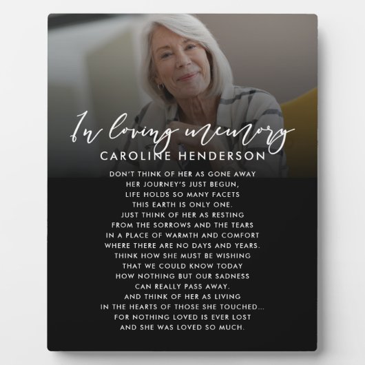 Loving Memory写真引用文/詩カスタムのテーブルトップ フォトプラーク (正面)