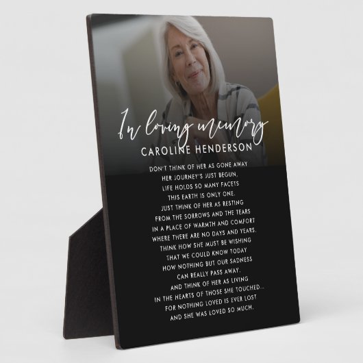 Loving Memory写真引用文/詩カスタムのテーブルトップ フォトプラーク (側面)