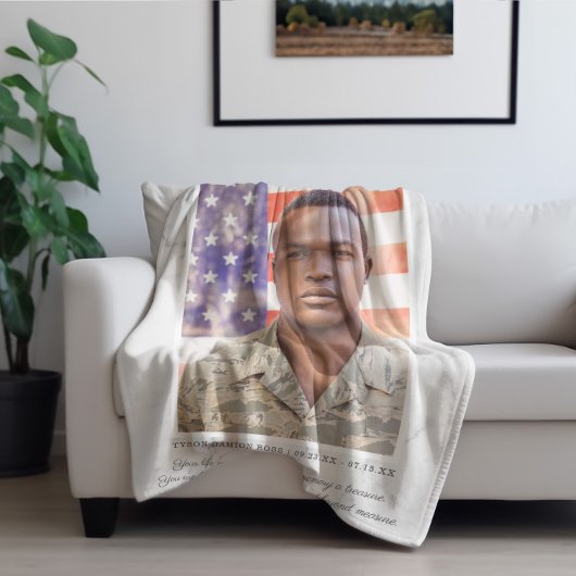 Loving Memory写真引用文Keepsake フリースブランケット