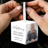 Loving Memory写真記念パーソナライズされた記念 キューブオーナメント