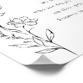 Loving Memory書道結婚のサイン ポスター (角)