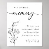 Loving Memory書道結婚のサイン ポスター (正面)