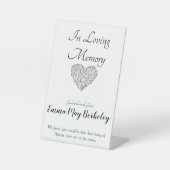 Loving Memory空白の Table Sign for Weddings 台座サイン (正面)