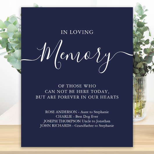 Loving Memory結婚's Memorial Navy Blue ポスター