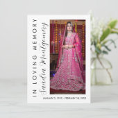 Loving Memory葬儀プログラムの縦文字 招待状 (スタンド正面)