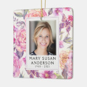 Loving Memory記念ピンクのフローラ記念 セラミックオーナメント (左)