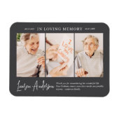 Loving Memory記念モダン3シンプル写真 マグネット (横)