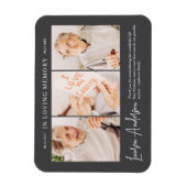 Loving Memory記念モダン3シンプル写真 マグネット (縦)