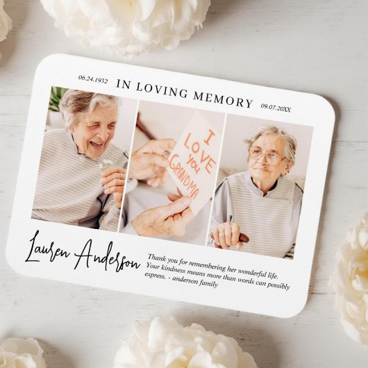 Loving Memory記念モダン3シンプル写真 マグネット
