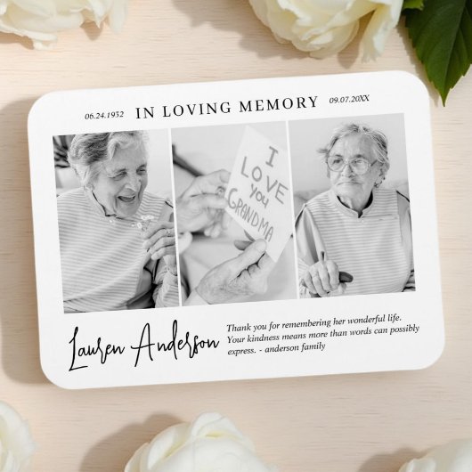 Loving Memory記念モダン3シンプル写真 マグネット