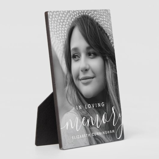 Loving Memory記念写真モダンエレガント中 フォトプラーク (側面)