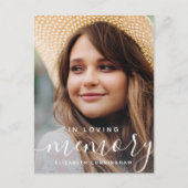 Loving Memory記念写真モダンエレガント中 ポストカード (正面)