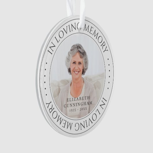 Loving Memory記念撮影シンプルエレガント写真 オーナメント (正面)