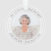 Loving Memory記念撮影シンプルエレガント写真 オーナメント (裏面)