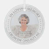 Loving Memory記念撮影シンプルエレガント写真 ガラスオーナメント (正面)