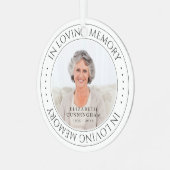 Loving Memory記念撮影シンプルエレガント写真 メタルオーナメント (正面左)