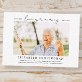 Loving Memory記念撮影シンプルモダン写真 サンキューカード