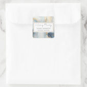 Loving Memory金ゴールドブルーステッカー スクエアシール (バッグ)