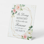 Loving Memory金ゴールド幾何学的赤面フローラ 台座サイン (正面)