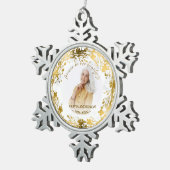 Loving Memory金箔フォトメモリアル スノーフレークピューターオーナメント (右)