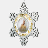 Loving Memory金箔フォトメモリアル スノーフレークピューターオーナメント (右)