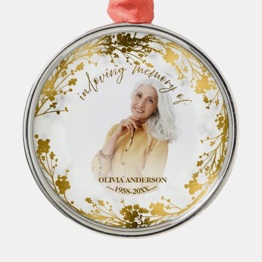 Loving Memory金箔フォトメモリアル メタルオーナメント (正面)