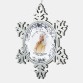 Loving Memory銀箔フォトメモリアル スノーフレークピューターオーナメント (右)