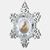 Loving Memory銀箔フォトメモリアル スノーフレークピューターオーナメント (右)