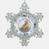 Loving Memory銀箔フォトメモリアル スノーフレークピューターオーナメント (正面)