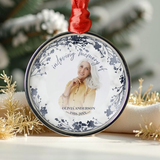 Loving Memory銀箔フォトメモリアル メタルオーナメント