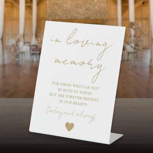 Loving Memory エレガント金ゴールド・スクリプト 台座サイン