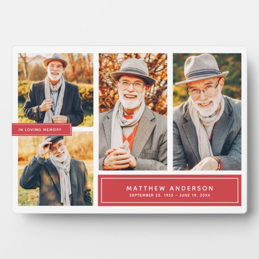 Loving Memory モダン Color 数々の Photo フォトプラーク (正面)