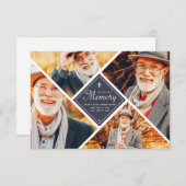 Loving Memory モダン Cross 数々の Photo サンキューカード (正面/裏面)