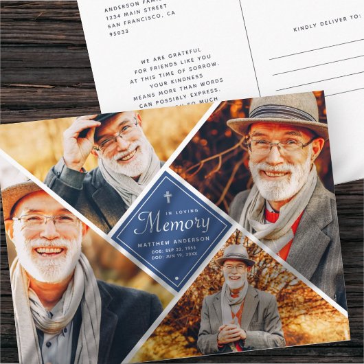 Loving Memory モダン Cross 数々の Photo ポストカード