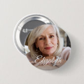 Loving Memory モダン Name and Photo Keepsake 缶バッジ (正面&裏面)