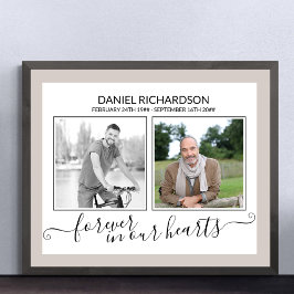 Loving Memory 2フォトスクリプエレガントト葬儀 ポスター