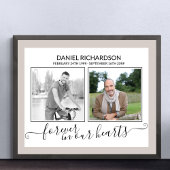 Loving Memory 2フォトスクリプエレガントト葬儀 ポスター