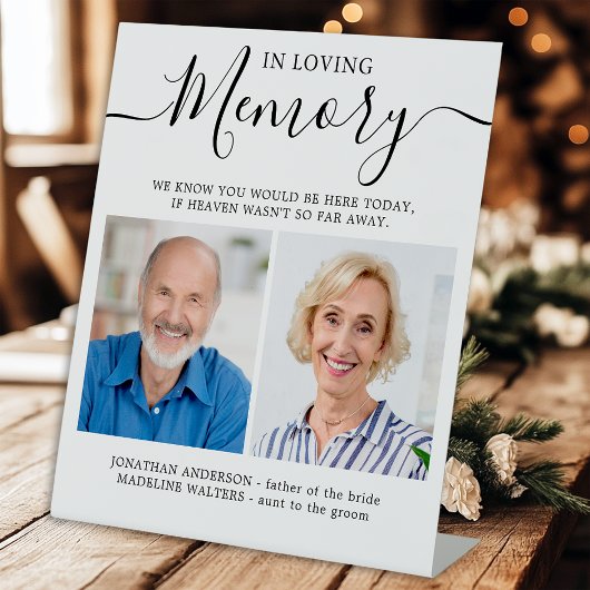 Loving Memory 2 Photo モダン Memorial 結婚's 台座サイン