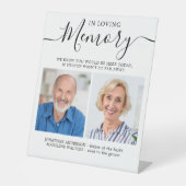 Loving Memory 2 Photo モダン Memorial 結婚's 台座サイン (正面)
