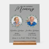 Loving Memory 2 Photo Greenery Memorial 結婚's アクリルサイン (正面)