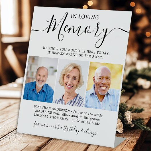 Loving Memory 3 Photo モダン Memorial 結婚's 台座サイン