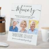 Loving Memory 3 Photo モダン Memorial 結婚's 台座サイン (インサイチュ)