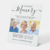 Loving Memory 3 Photo モダン Memorial 結婚's 台座サイン (正面)