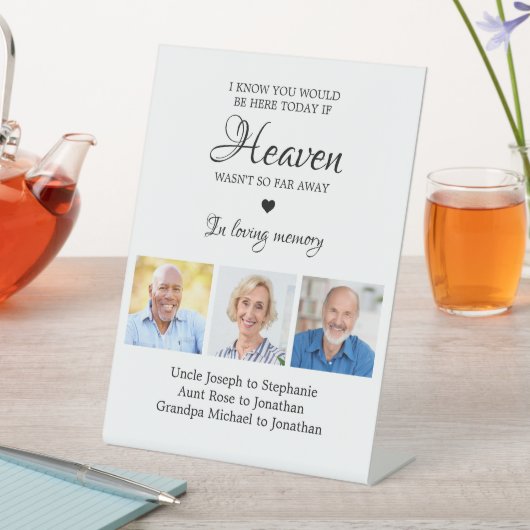 Loving Memory 3 Photo Collage Memorial 結婚's 台座サイン (インサイチュ)