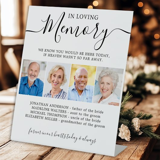 Loving Memory 4 Photo モダン Memorial結婚's 台座サイン