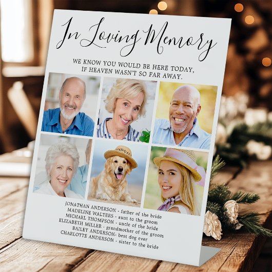 Loving Memory 6 Photo モダン Memorial 結婚's 台座サイン