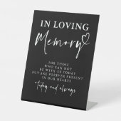 Loving Memory Black モダン Memorial結婚's 台座サイン (正面)