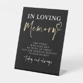 Loving Memory Black モダン Memorial結婚's 台座サイン (正面)